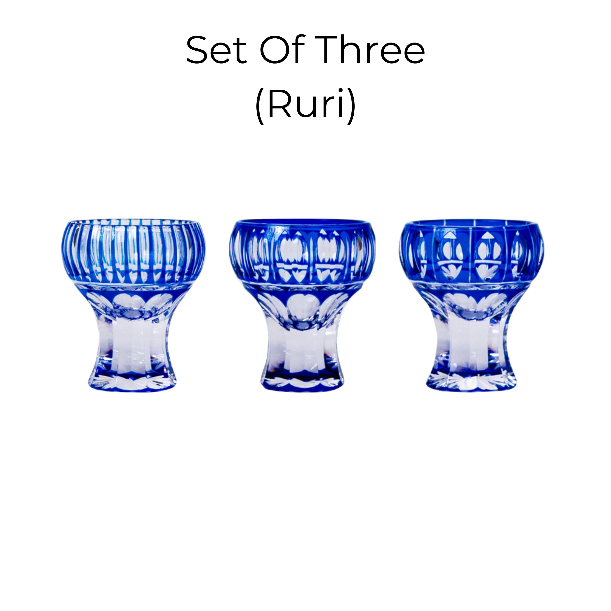 Edo Kiriko Handcrafted Kinpu Sake Glass Collection