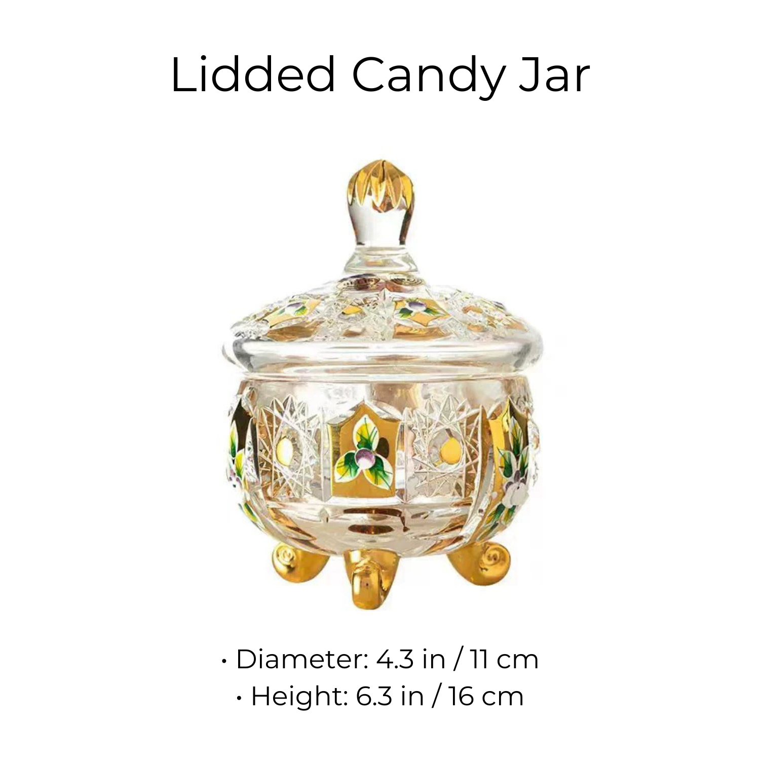 Bohemian Crystal Gilded Enamel Candy Bowl And Dish Collection