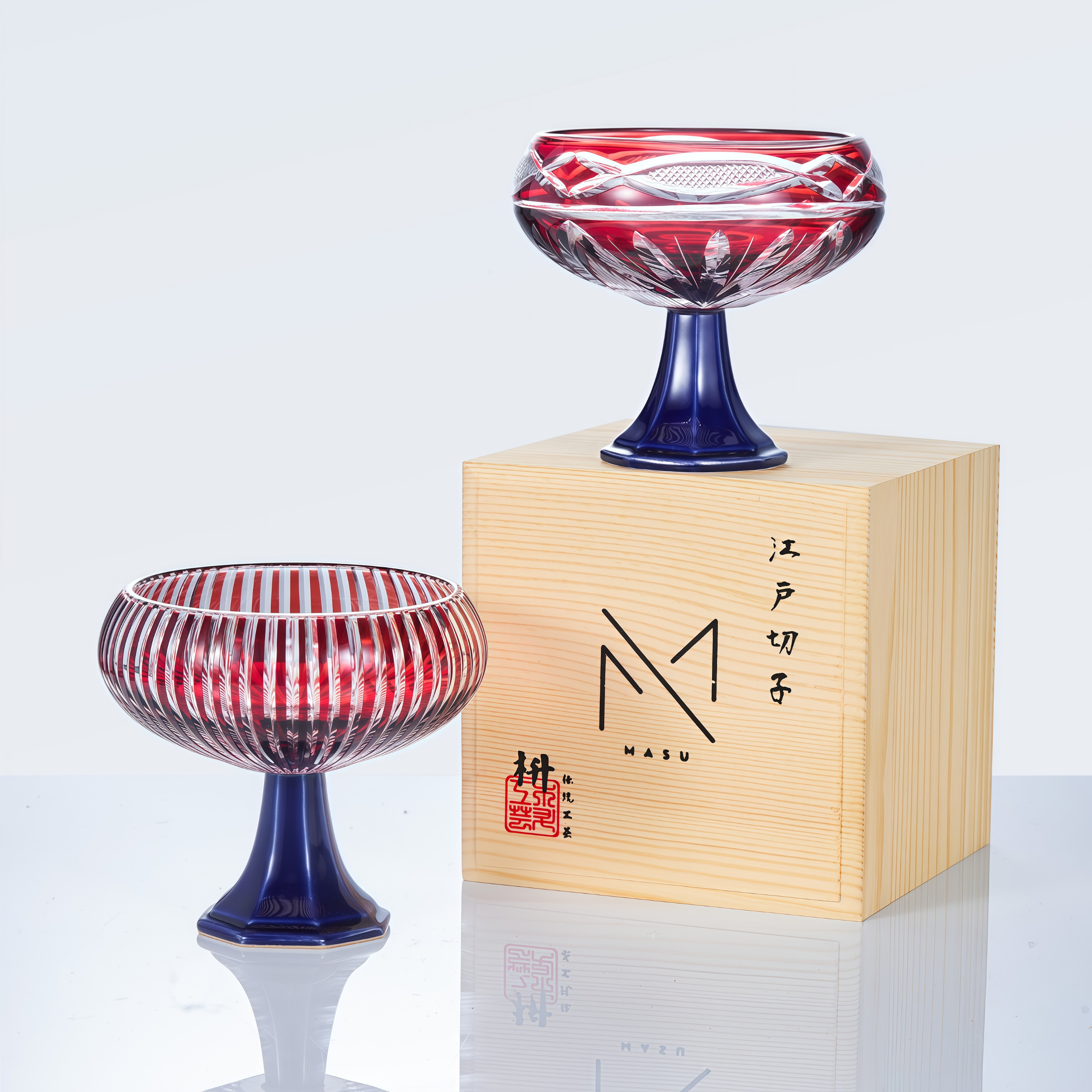 Edo Kiriko Handcrafted Souka Sake Glass Collection