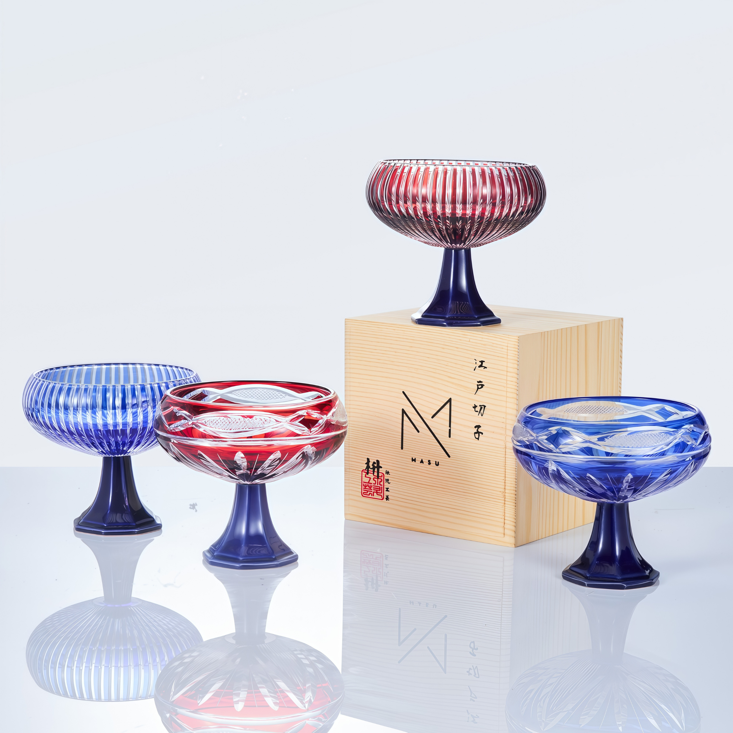 Edo Kiriko Handcrafted Souka Sake Glass Collection