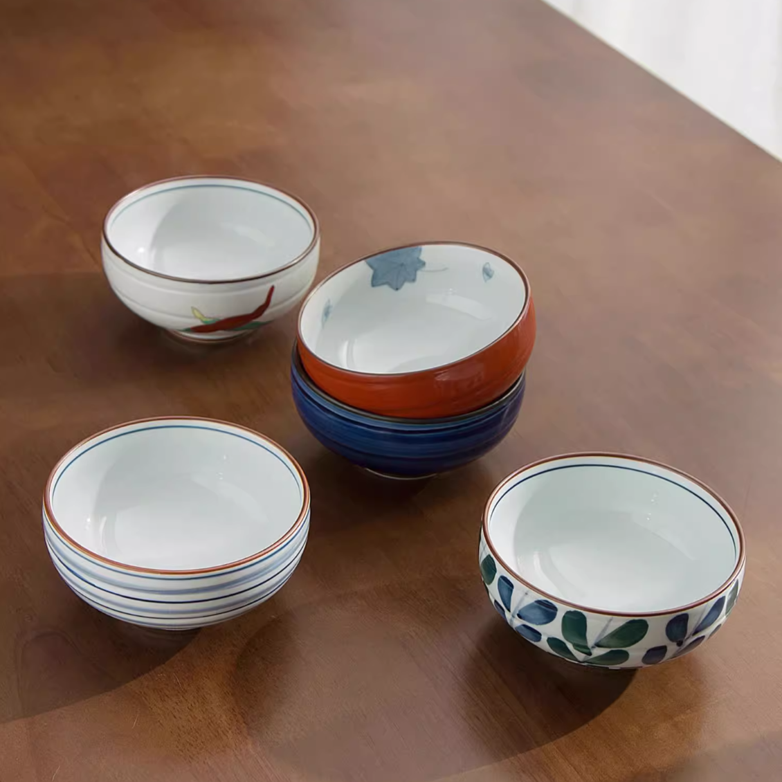 Arita Ware Handcrafted Shikayama Bowl Set of Five