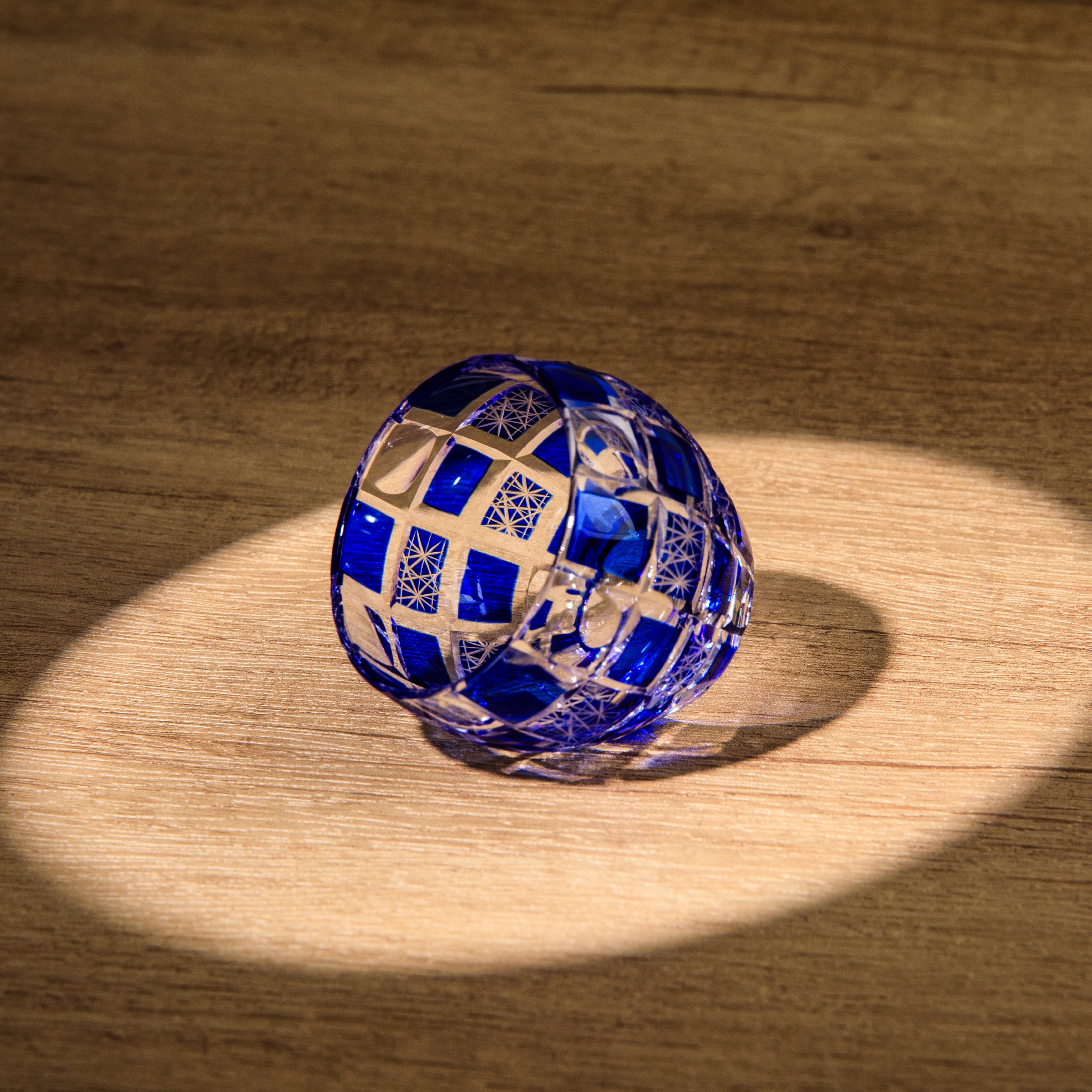 Edo Kiriko Handcrafted Ruri Sake Glass Collection