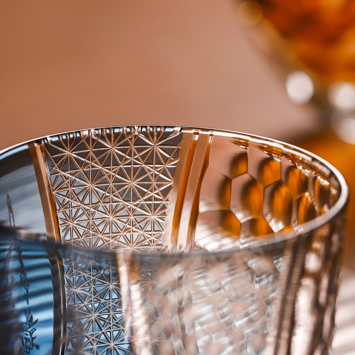 Edo Kiriko Handcrafted Aoi Monogatari Whisky Glass Collection