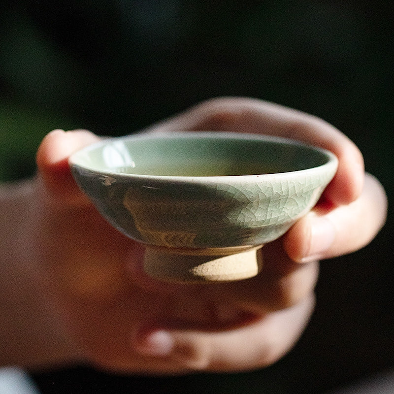 Hatsuichi Shino Ware Handcrafted Rokkyaku Tea Cups Set