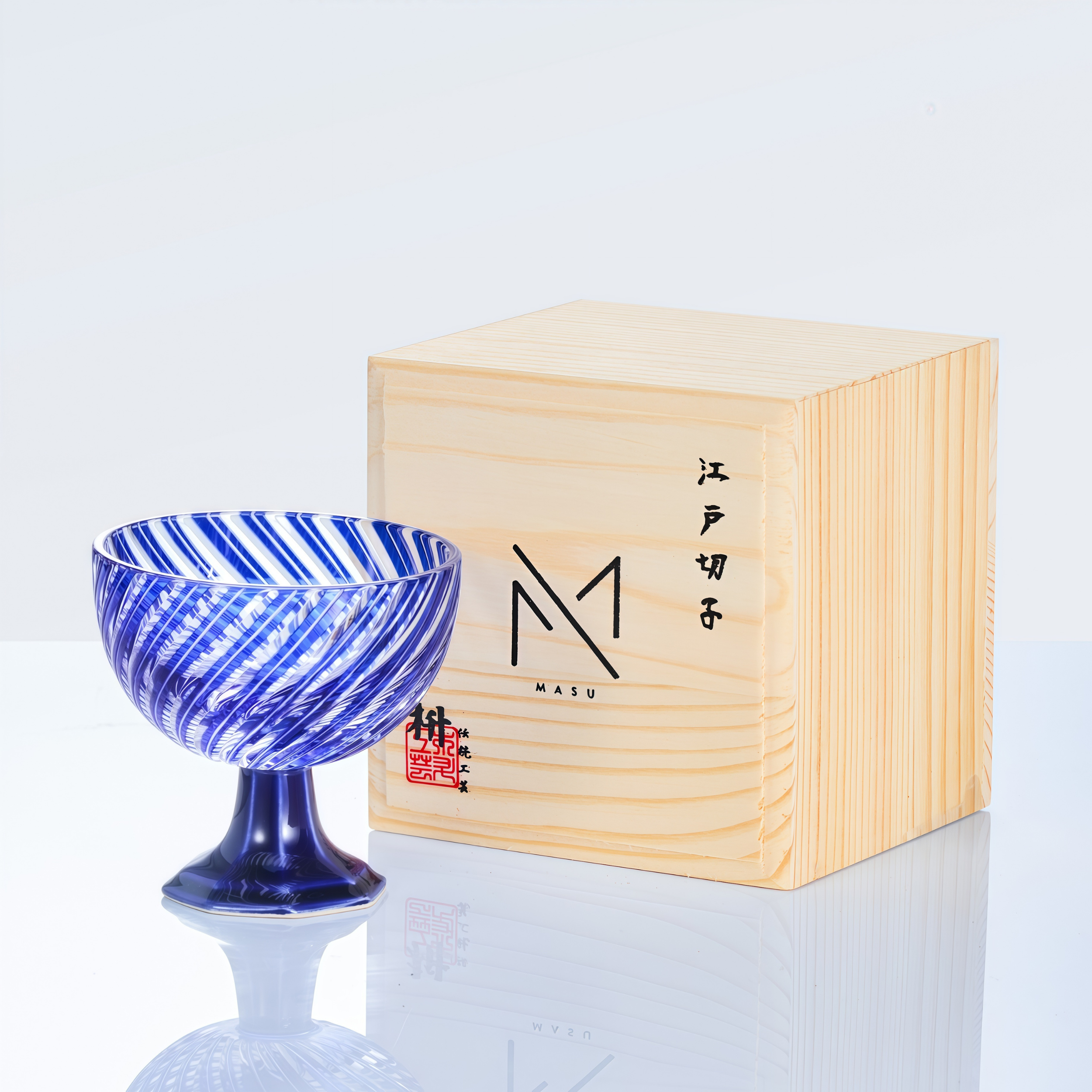 Edo Kiriko Handcrafted Takadai Komon Sake Glass Collection