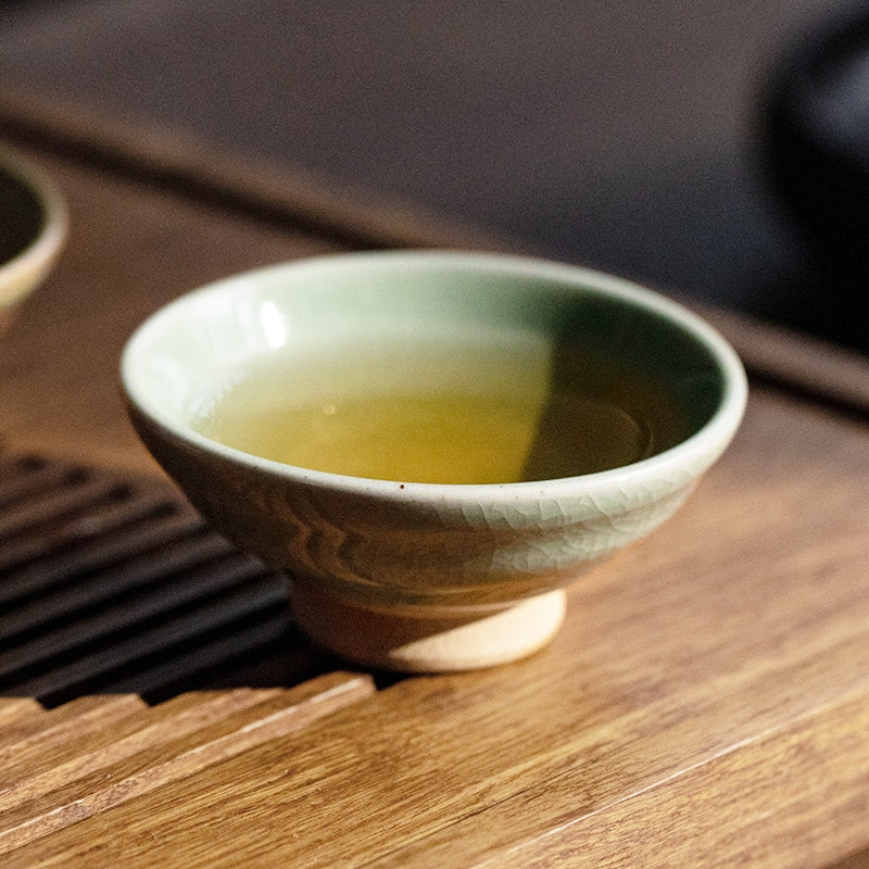 Hatsuichi Shino Ware Handcrafted Rokkyaku Tea Cups Set