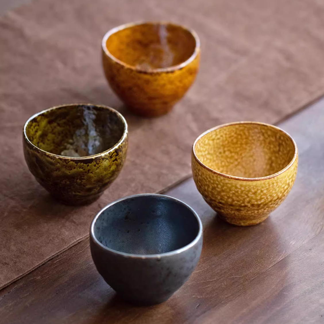 Mino Ware Autumn Harmony Tea Cup Set of Five