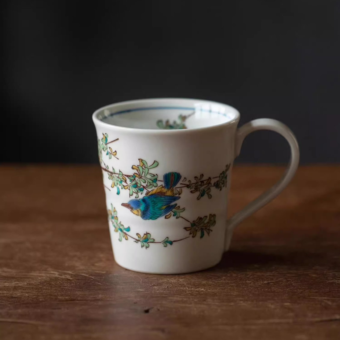 Kutaniyaki Handcrafted Hana Tori Cup Collection