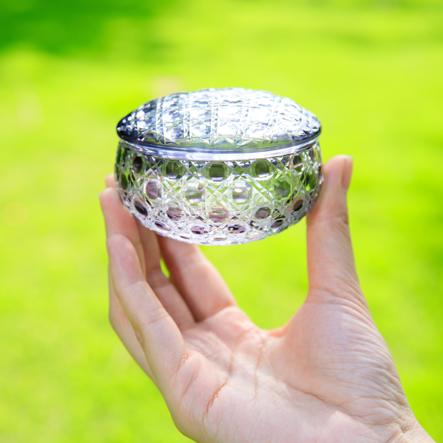 Edo Kiriko Handcrafted Shoun Lidded Glass Collection