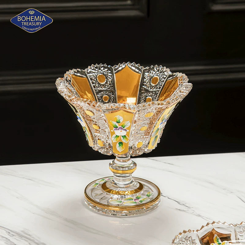 Bohemian Crystal Gilded Enamel Candy Bowl And Dish Collection