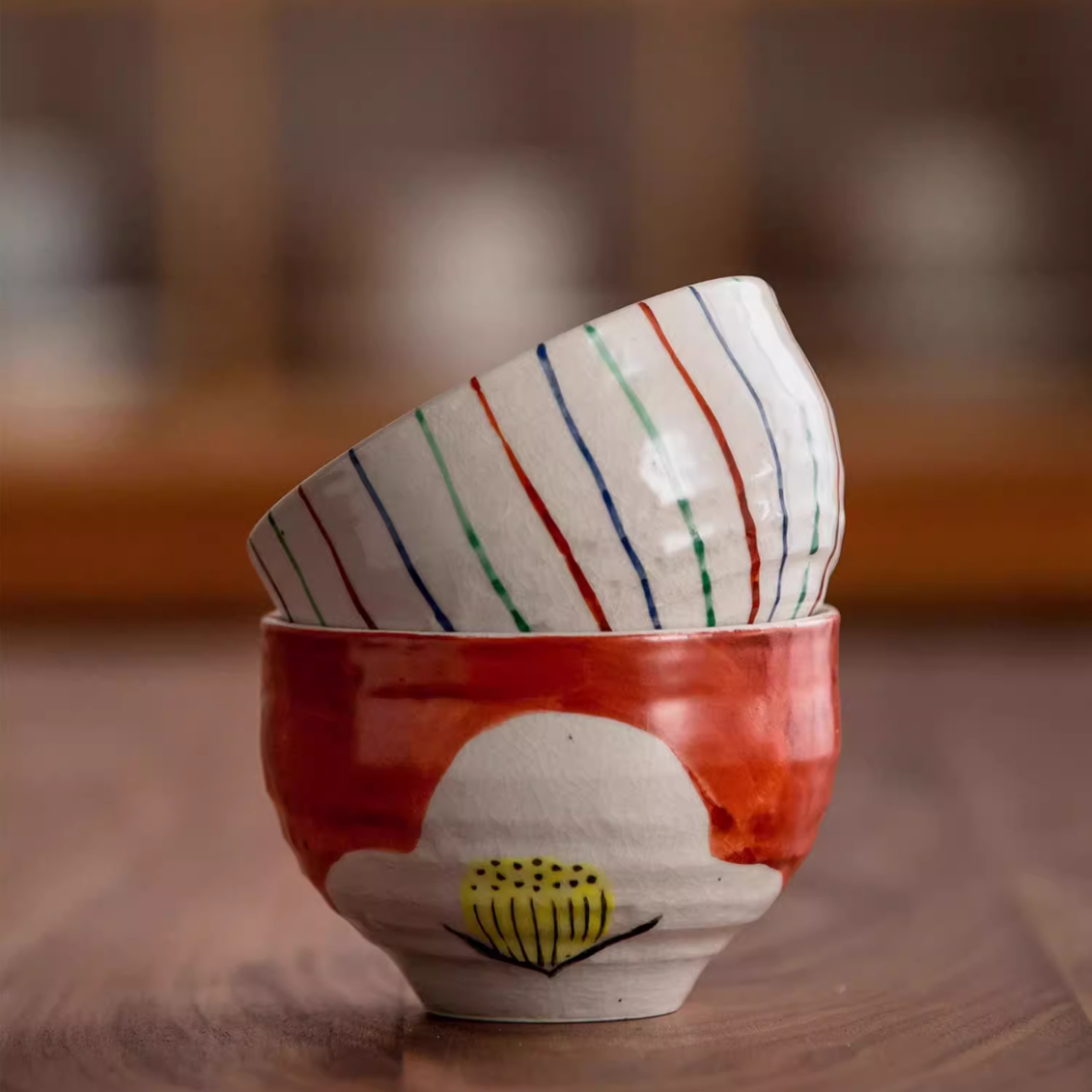 Hatsuichi Mino Ware Handcrafted Harmony Couple's Bowl Set of Two