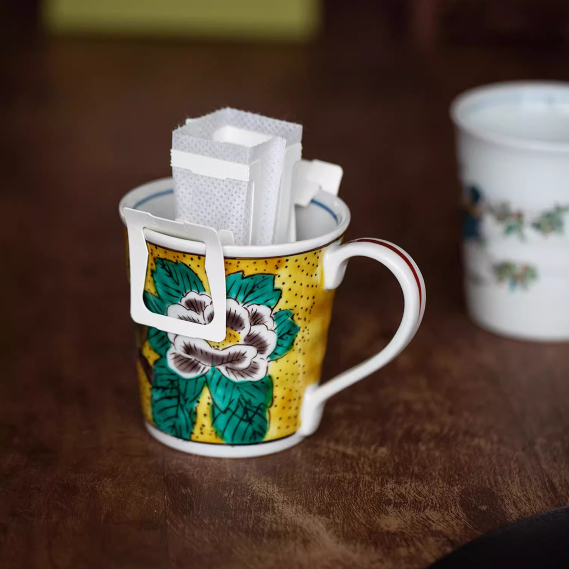 Kutaniyaki Handcrafted Hana Tori Cup Collection