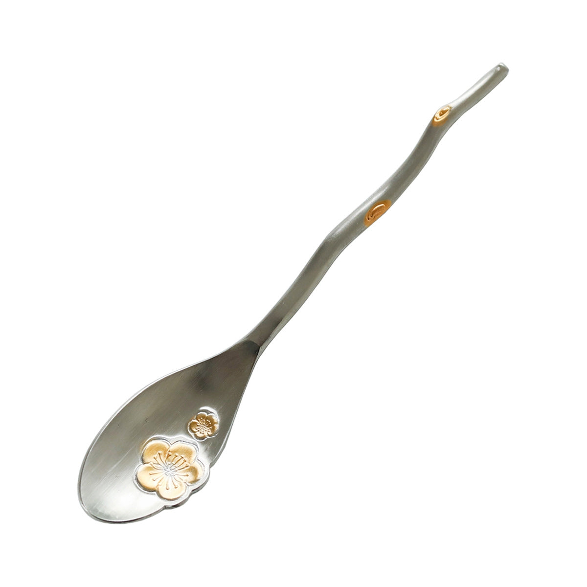 Japanese Sakura Stainless Steel Dessert Spoon and Fork Collection