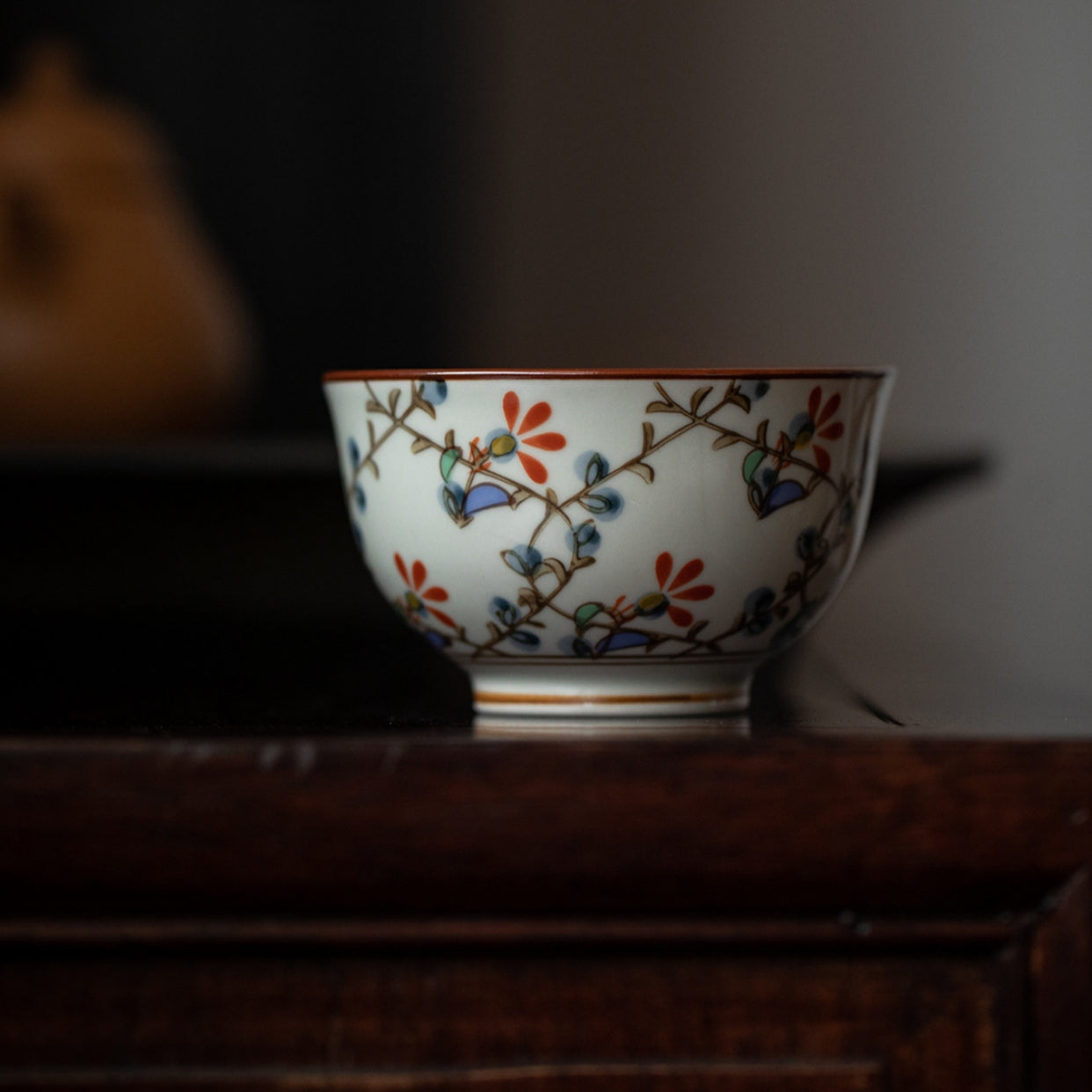Hatsuichi Arita Ware Nishiki Kusabana Ceramic Teacup Set of Five