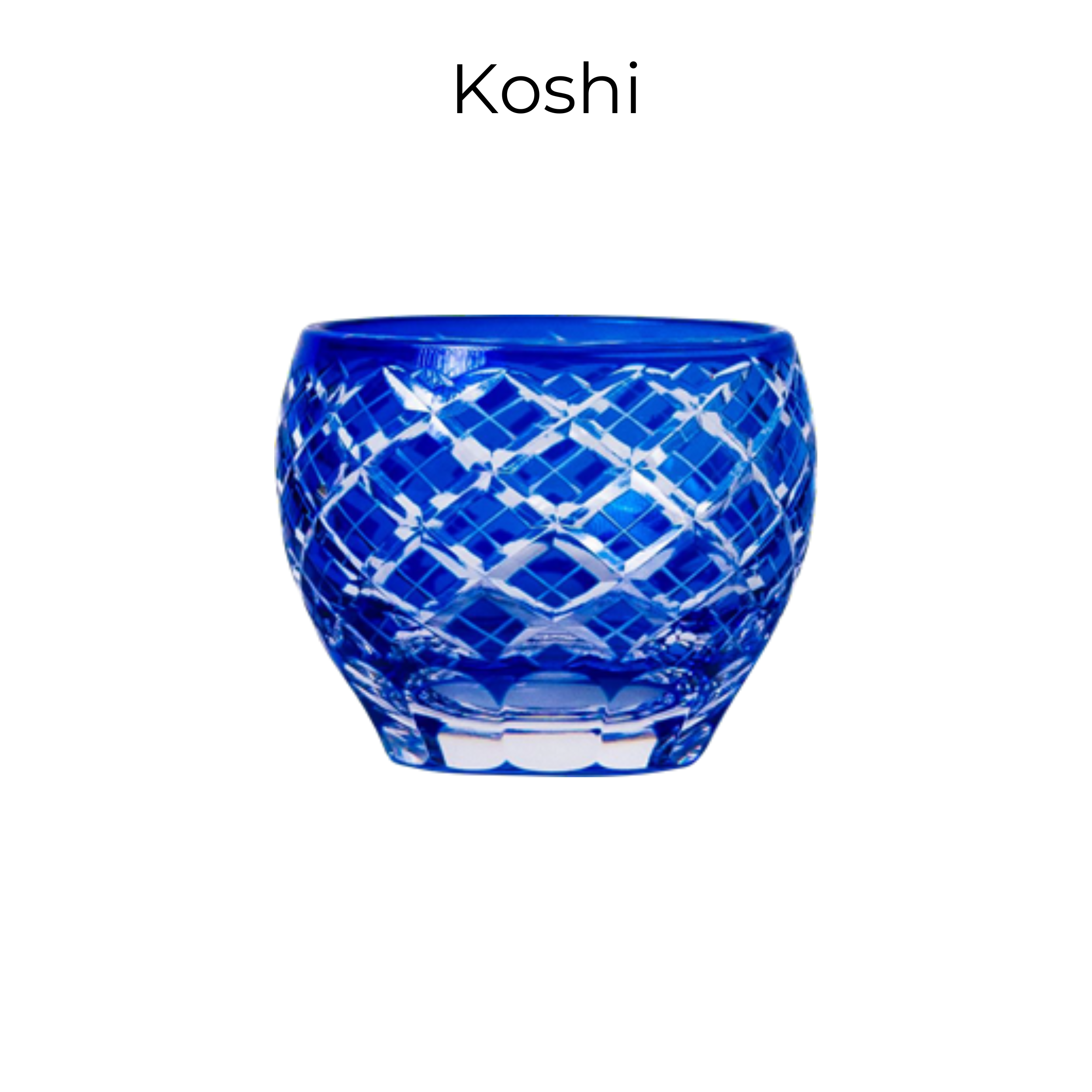 Edo Kiriko Handcrafted Ruri Ochoko Sake Glass Collection