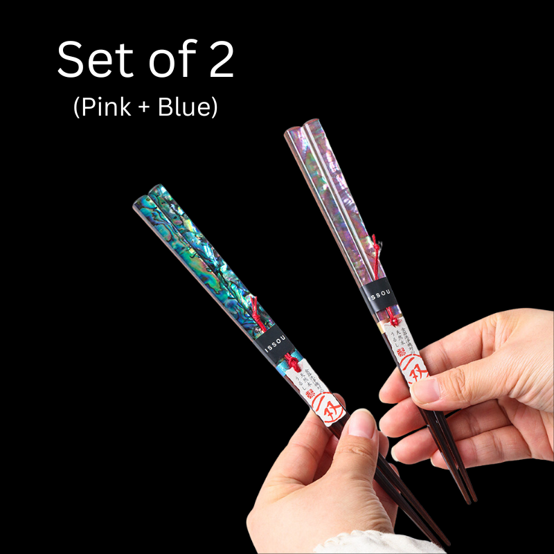 ISSOU Japanese Handcrafted Mother of Pearl Chopsticks Set
