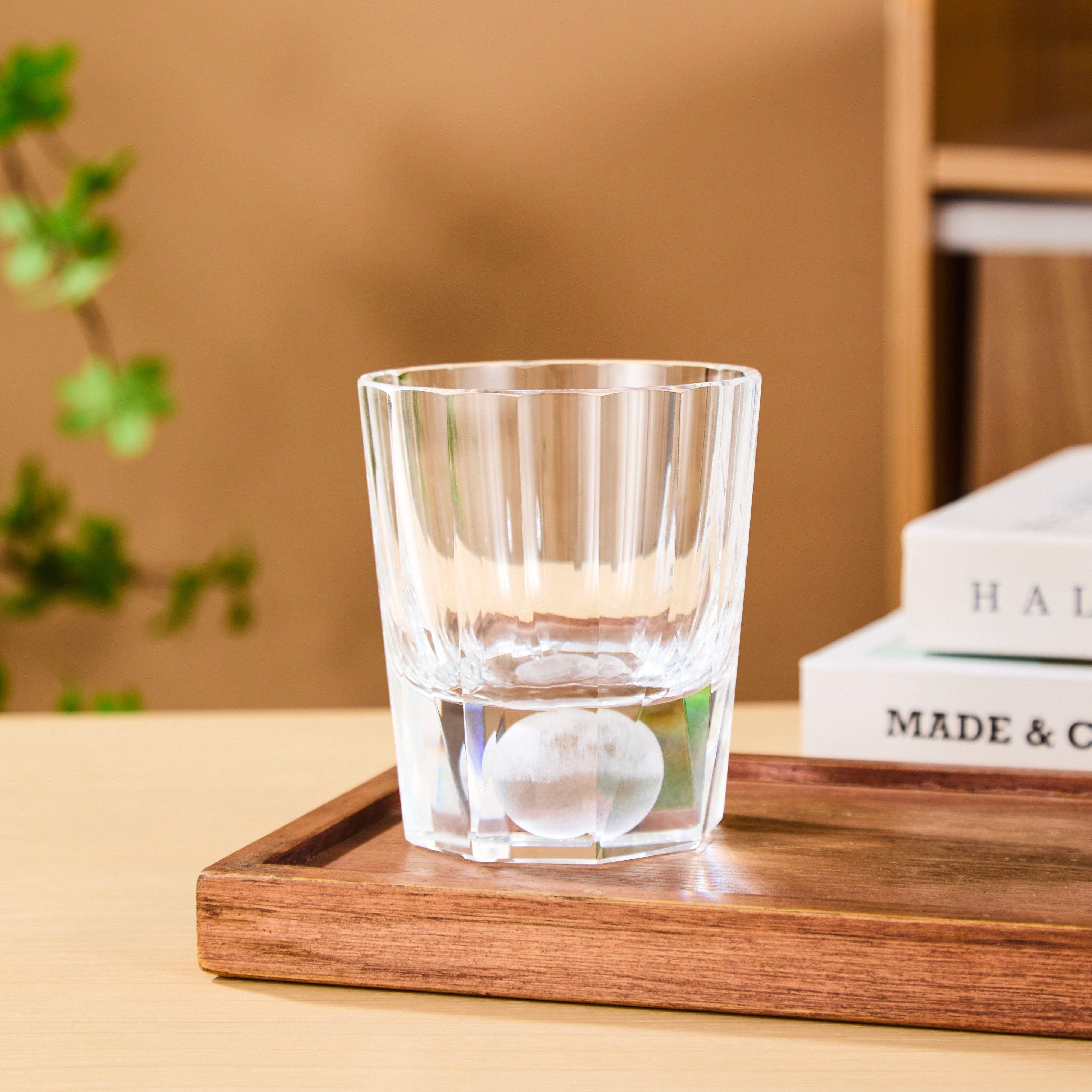 Edo Kiriko Handcrafted Tsukikage Glass With Wooden Box