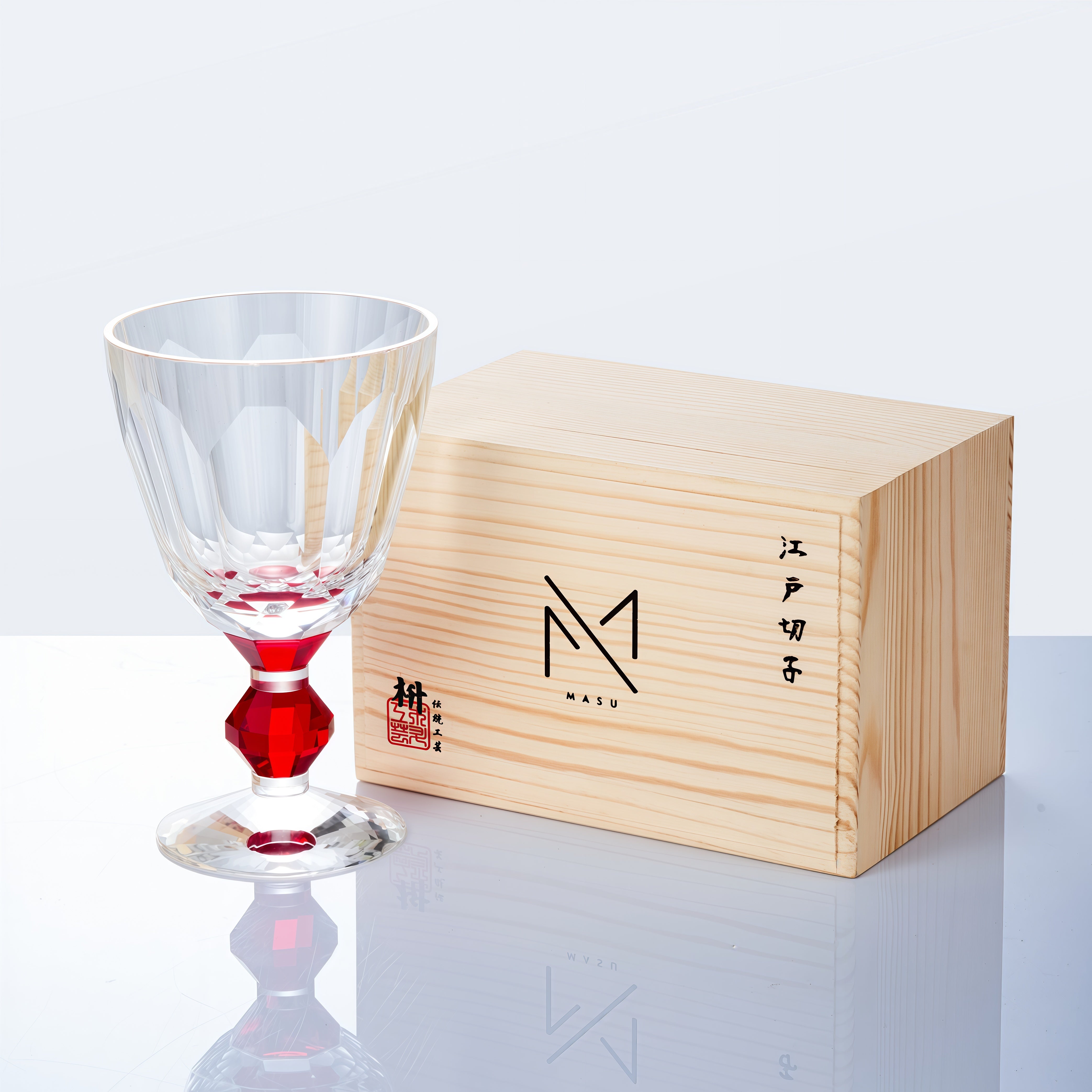 Edo Kiriko Handcrafted Crystal Prism Wine Glass