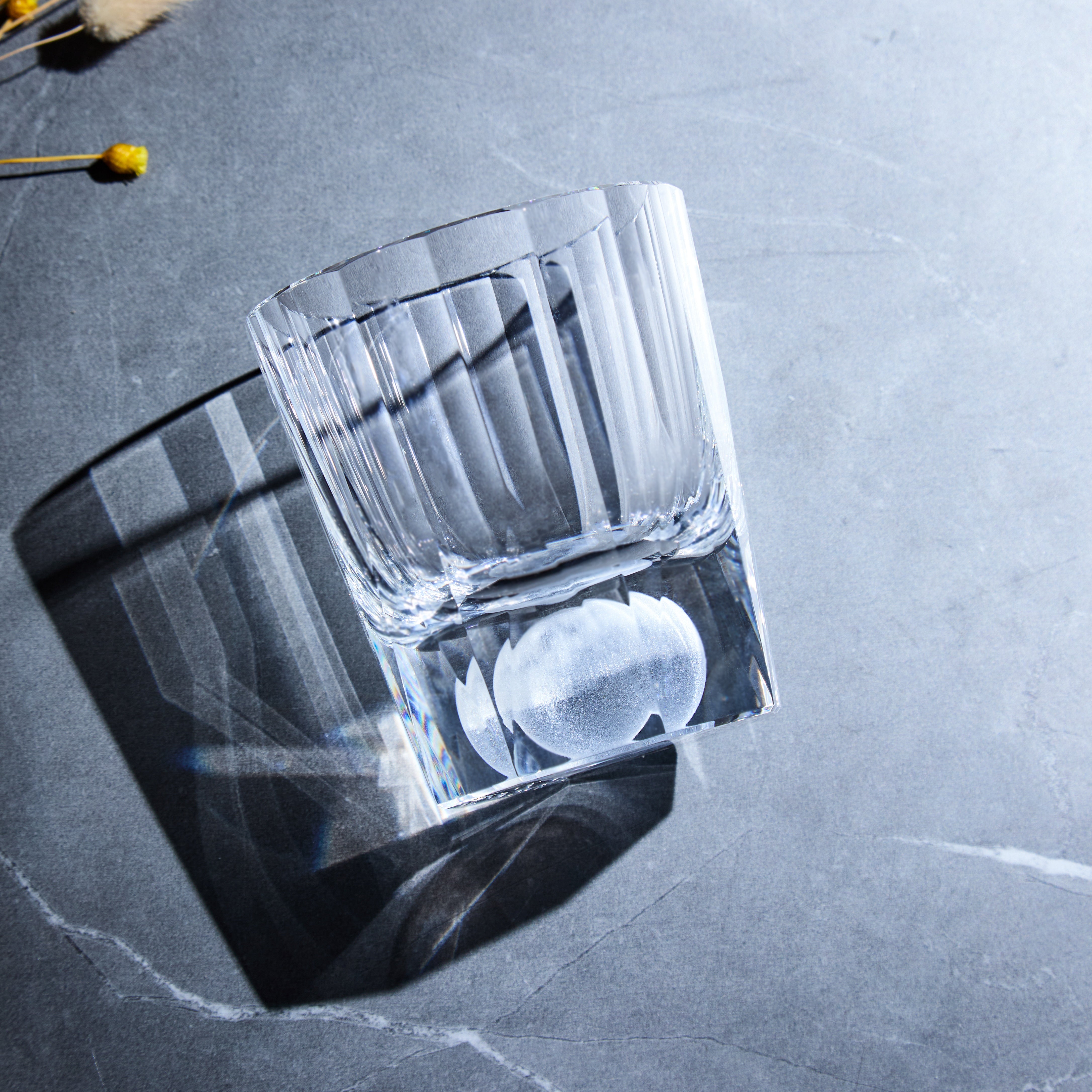 Edo Kiriko Handcrafted Tsukikage Glass With Wooden Box