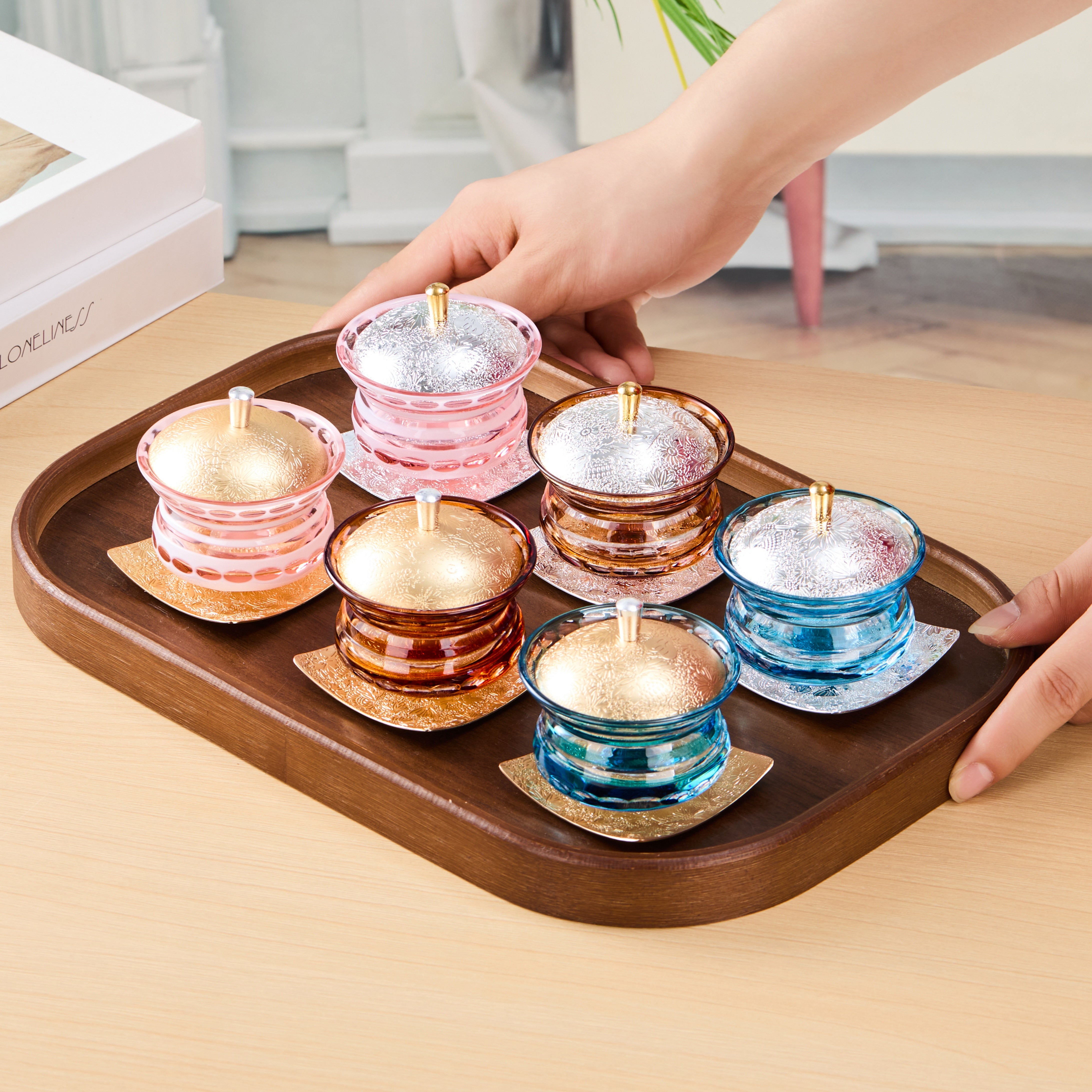 Edo Kiriko Chimi Washokki Lidded Glassware Collection