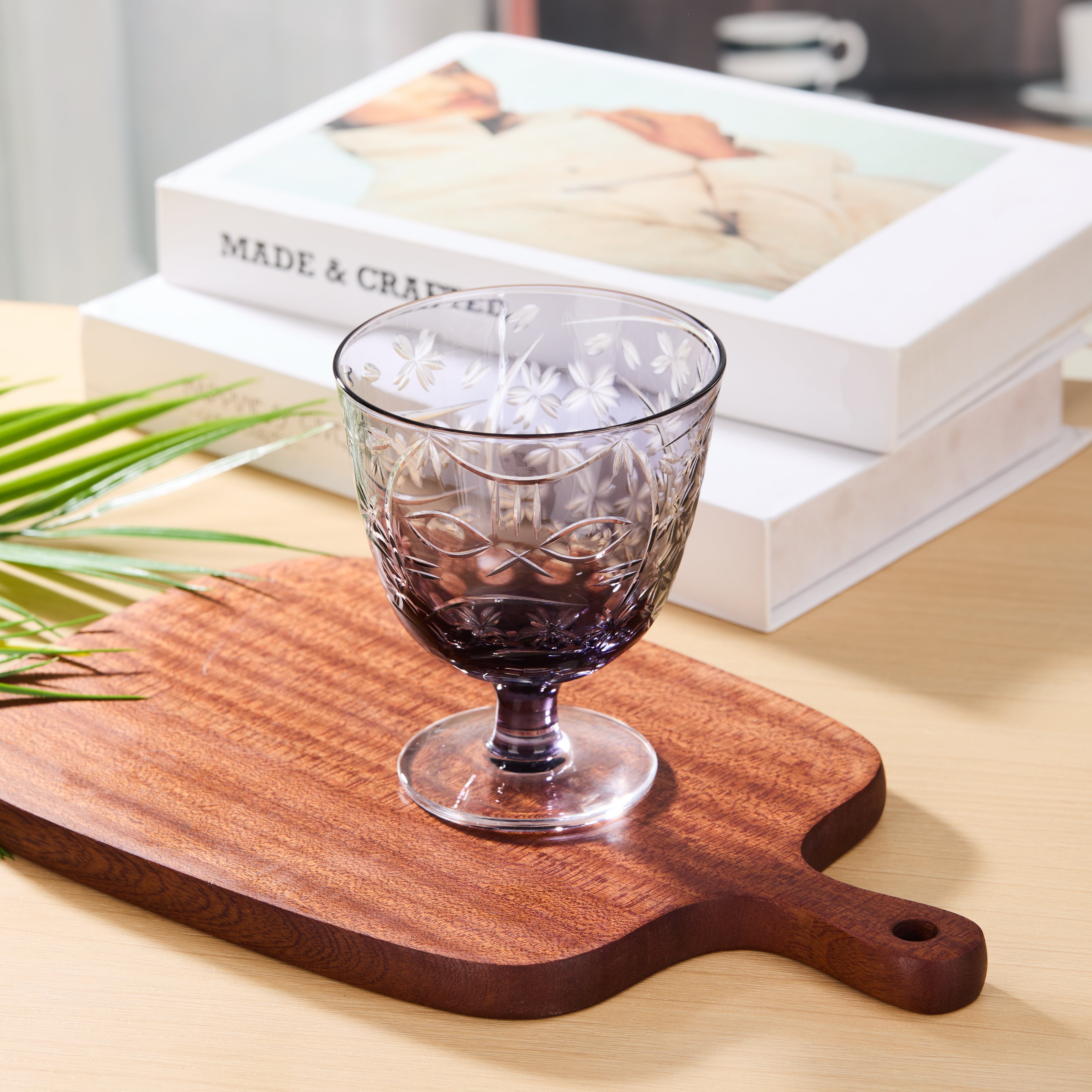 Edo Kiriko Handcrafted Sakura Nami Slim Goblet Glass Collection