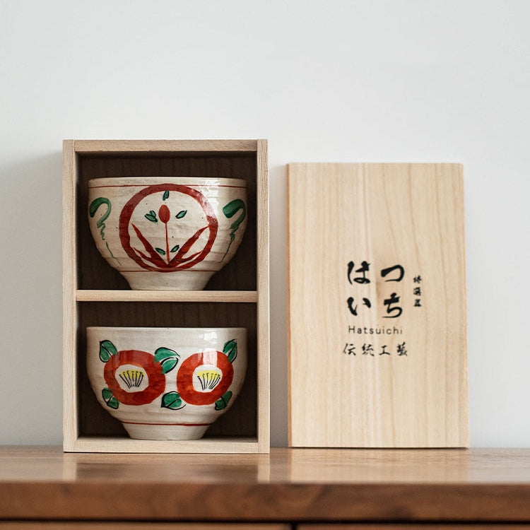 Hatsuichi Mino Ware Handcrafted Harmony Couple's Bowl Set of Two