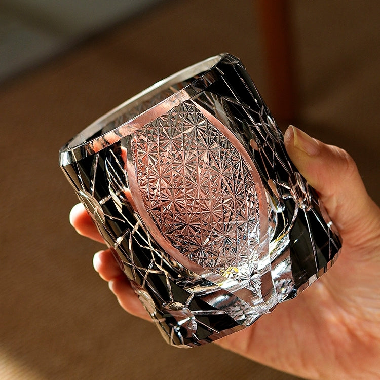 Edo Kiriko Handcrafted Night Jewel Whisky Glass With Wooden Box