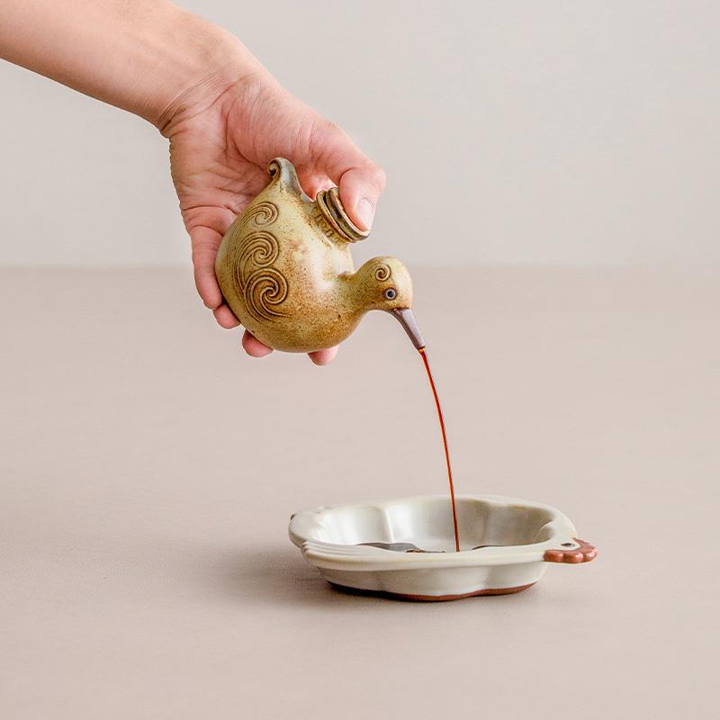 Seto Ware Handcrafted Duck-Shaped Soy Sauce Dispenser