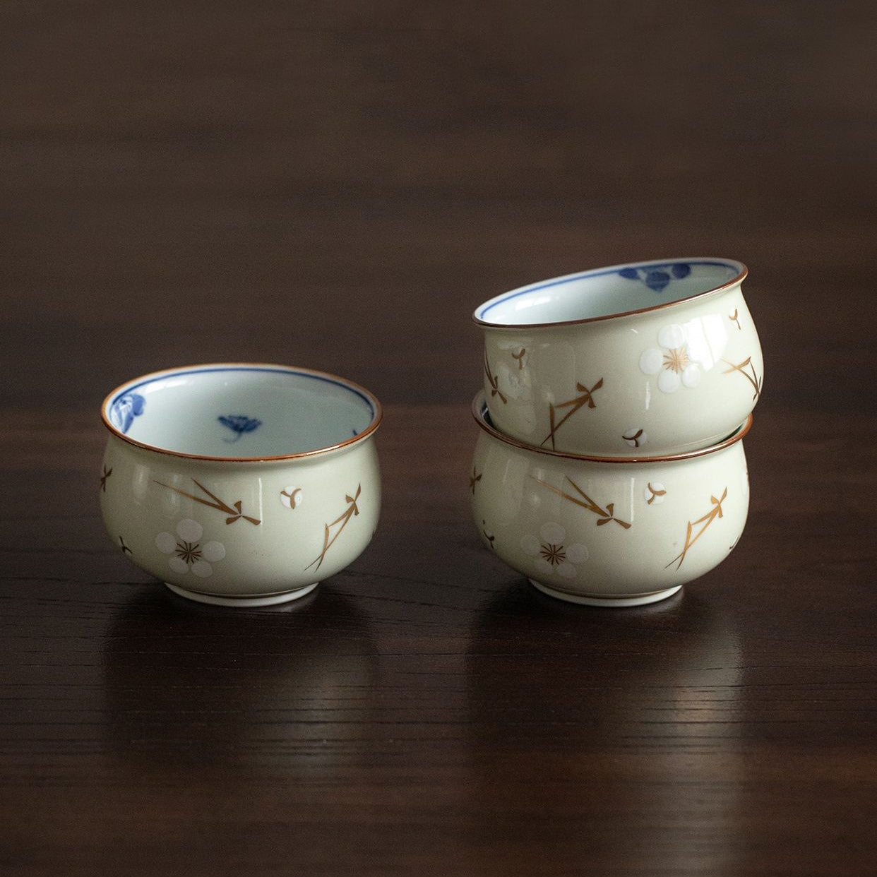 Arita Ware Kinro Ceramic Teacup Set of Five