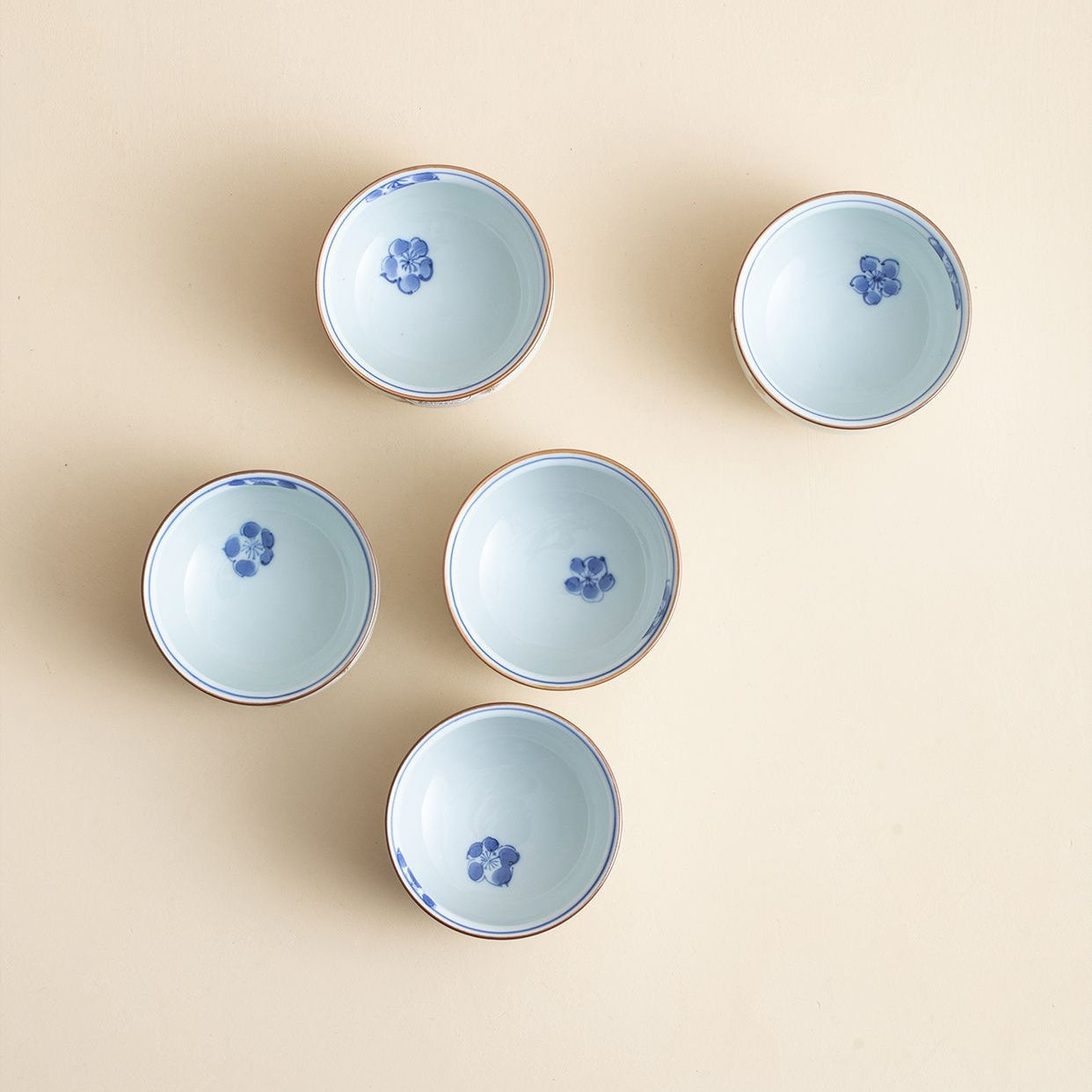 Arita Ware Kinro Ceramic Teacup Set of Five