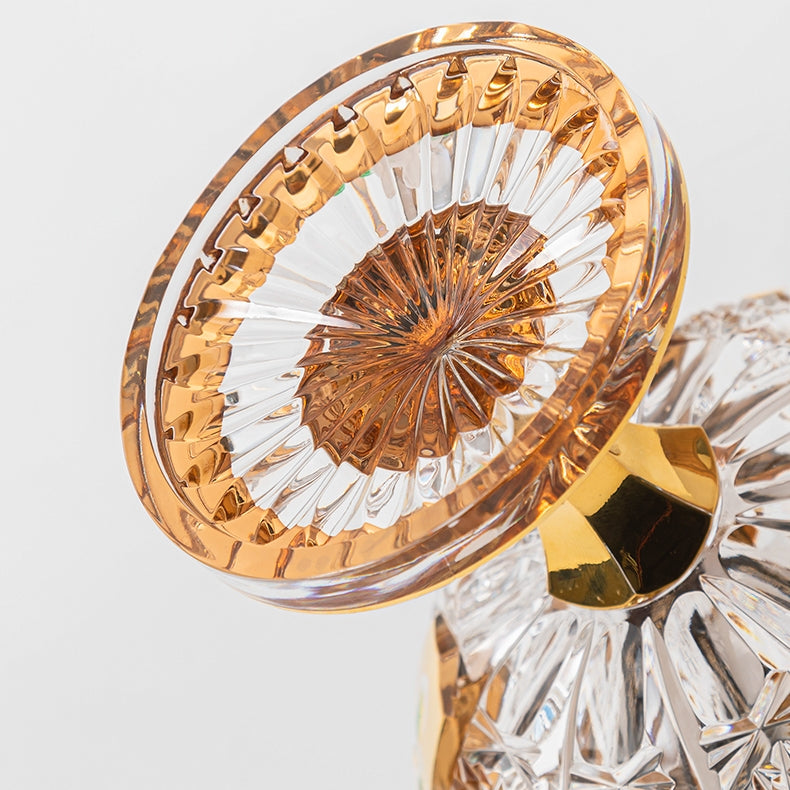 Bohemian Enamel & Gold Handcrafted Crystal Candy Bowl