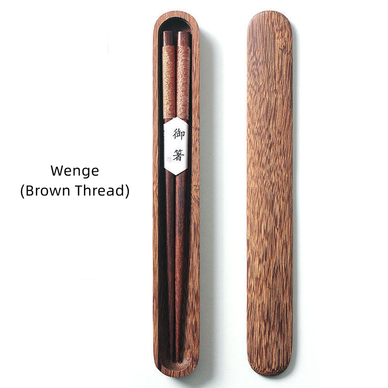 MASU Black Walnut Chopsticks with Decorative Thread in Wooden Box - MASU