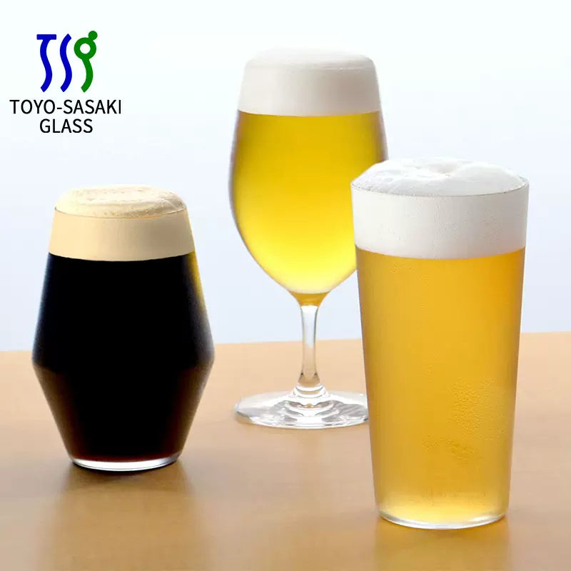 Toyo Sasaki Japanese Premium Craft Beer Glass Trio Set with Wooden Gift Box