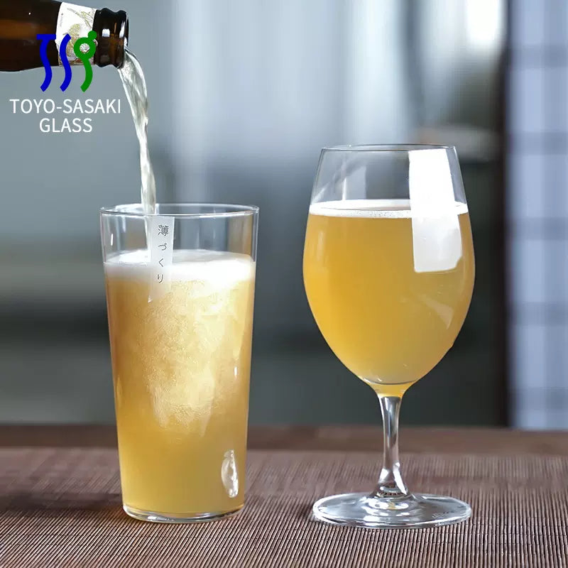 Toyo Sasaki Japanese Premium Craft Beer Glass Trio Set with Wooden Gift Box