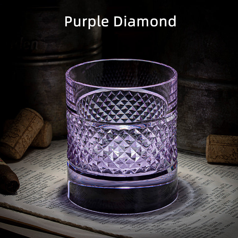 Japanese Diamond Eko Kiriko Muti-Color Whisky Glasses With Gift Box - MASU