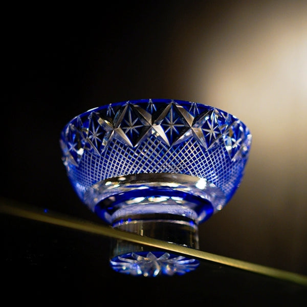 Edo Kiriko Handcrafted  Royal Treasures Whikey Glass With Wooden Box
