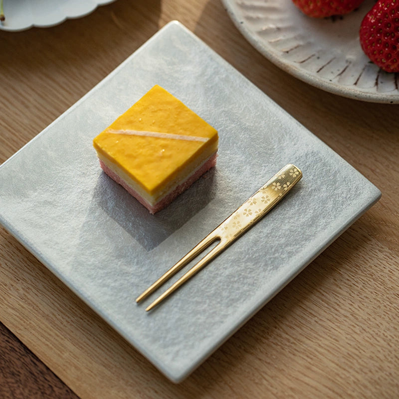Golden Japanese Dessert Fork Collection