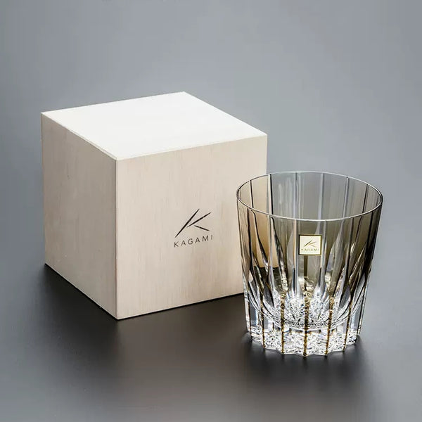 KAGAMI Edo Kiriko Crystal Luxury Starburst Whisky Glass With Gift Box