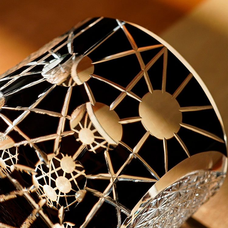 Edo Kiriko Handcrafted Night Jewel Whisky Glass With Wooden Box