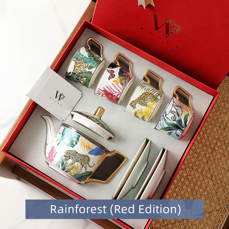 Handcrafted Rainforest Theme Ceramic Tea Cup Gift Sets - MASU