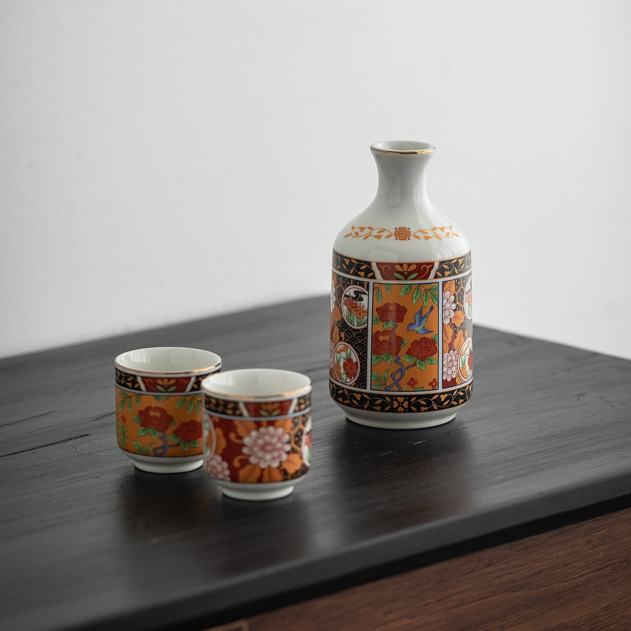 Japanese Handcrafted Mino Ware Ceramic Sake Set