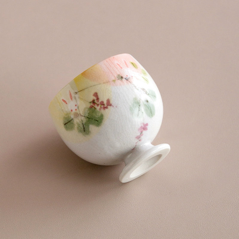 Seto Ware Yama no Hana Usagi Handcrafted Sake Couple Cup Set