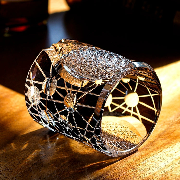 Edo Kiriko Handcrafted Night Jewel Whisky Glass With Wooden Box