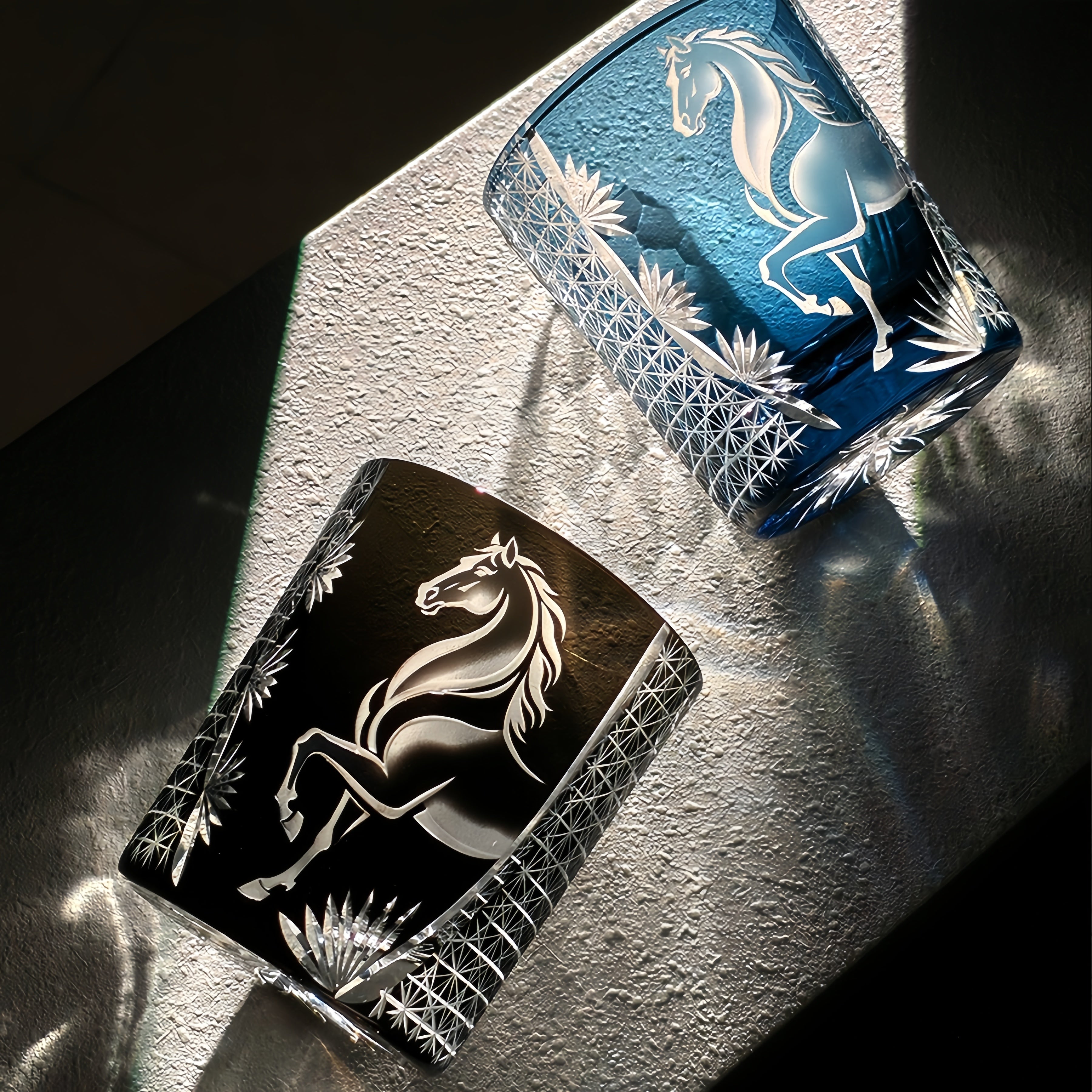 Edo Kiriko Handcrafted Meiba Whisky Glass With Wooden Box