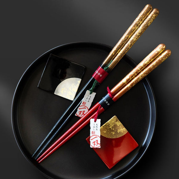 ISSOU Auspicious Clouds Japanese Handcrafted Wooden Chopsticks Wedding Gift Set