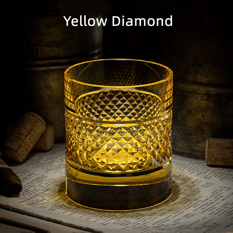 Japanese Diamond Eko Kiriko Muti-Color Whisky Glasses With Gift Box - MASU