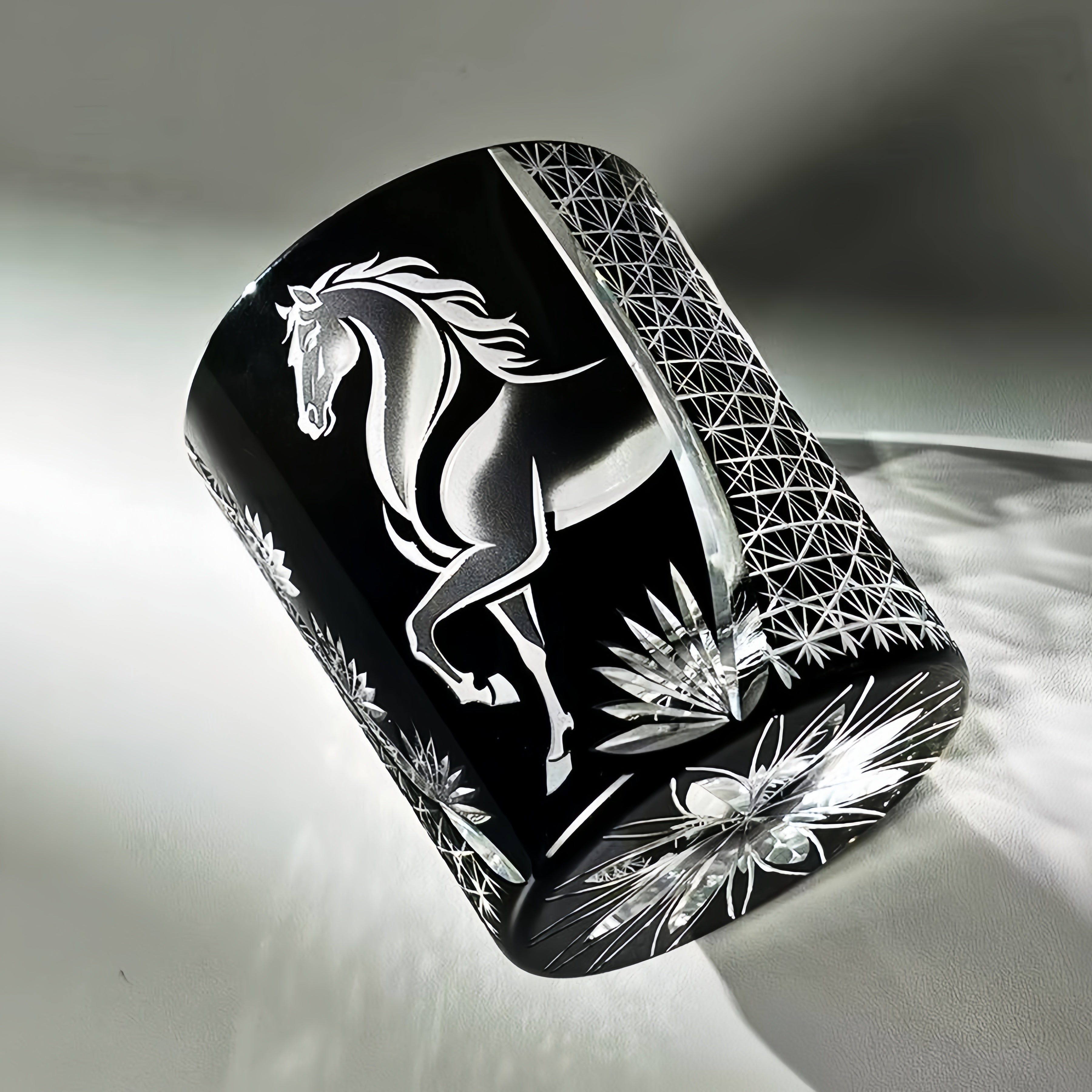 Edo Kiriko Handcrafted Meiba Whisky Glass With Wooden Box