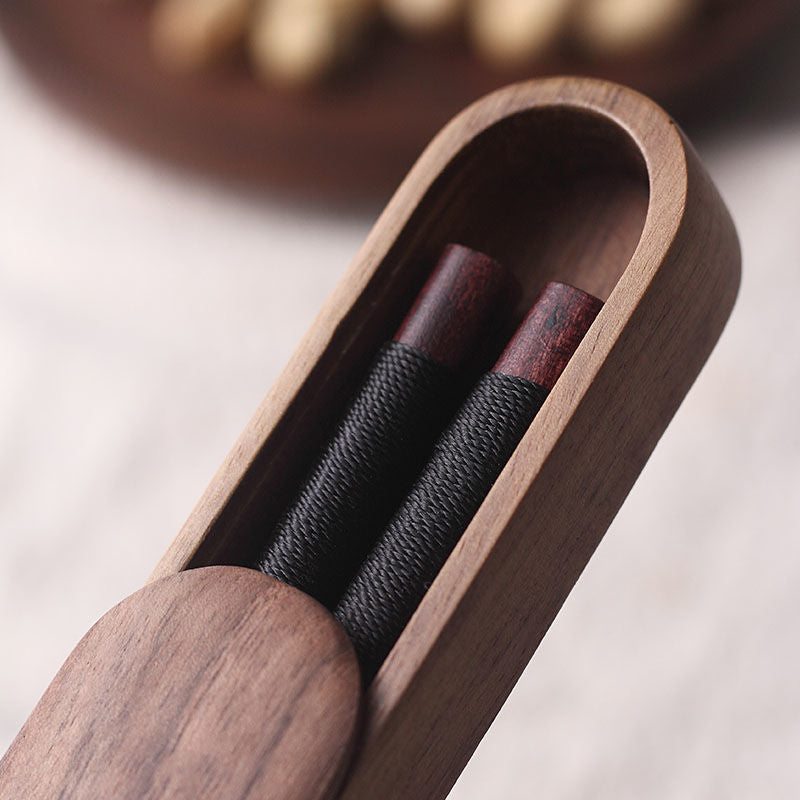 MASU Black Walnut Chopsticks with Decorative Thread in Wooden Box - MASU