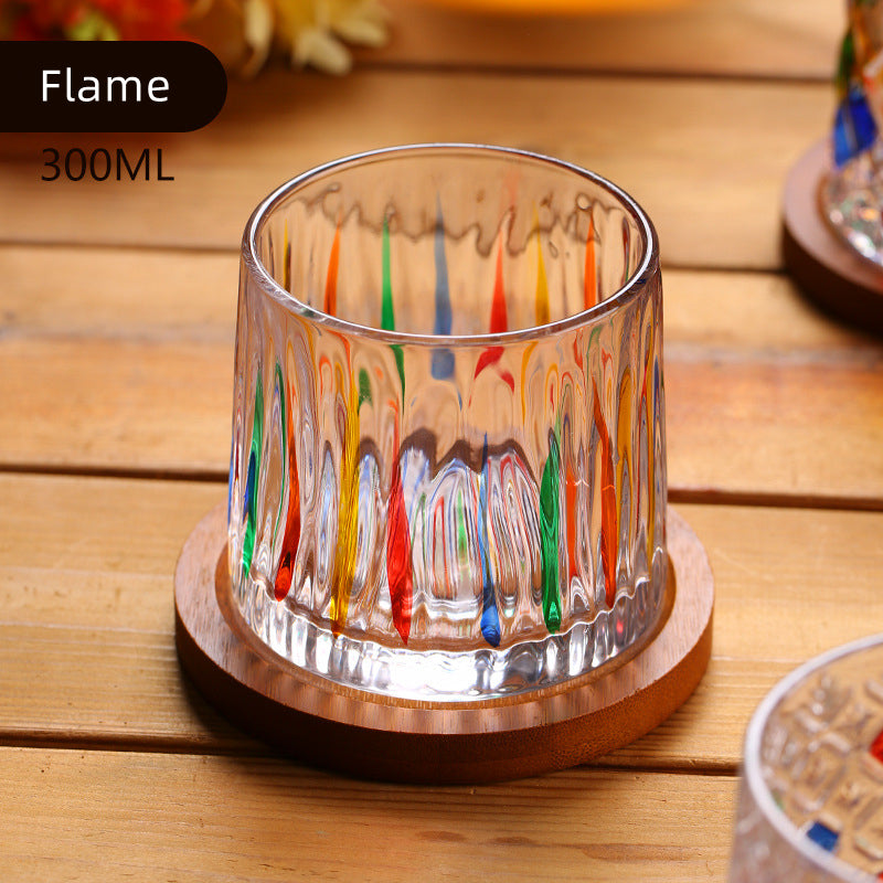 Rotating Multi Color Stained Whiskey Glass With Gift Box - MASU