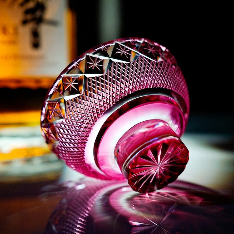 Edo Kiriko Handcrafted  Royal Treasures Whisky Glass With Wooden Box